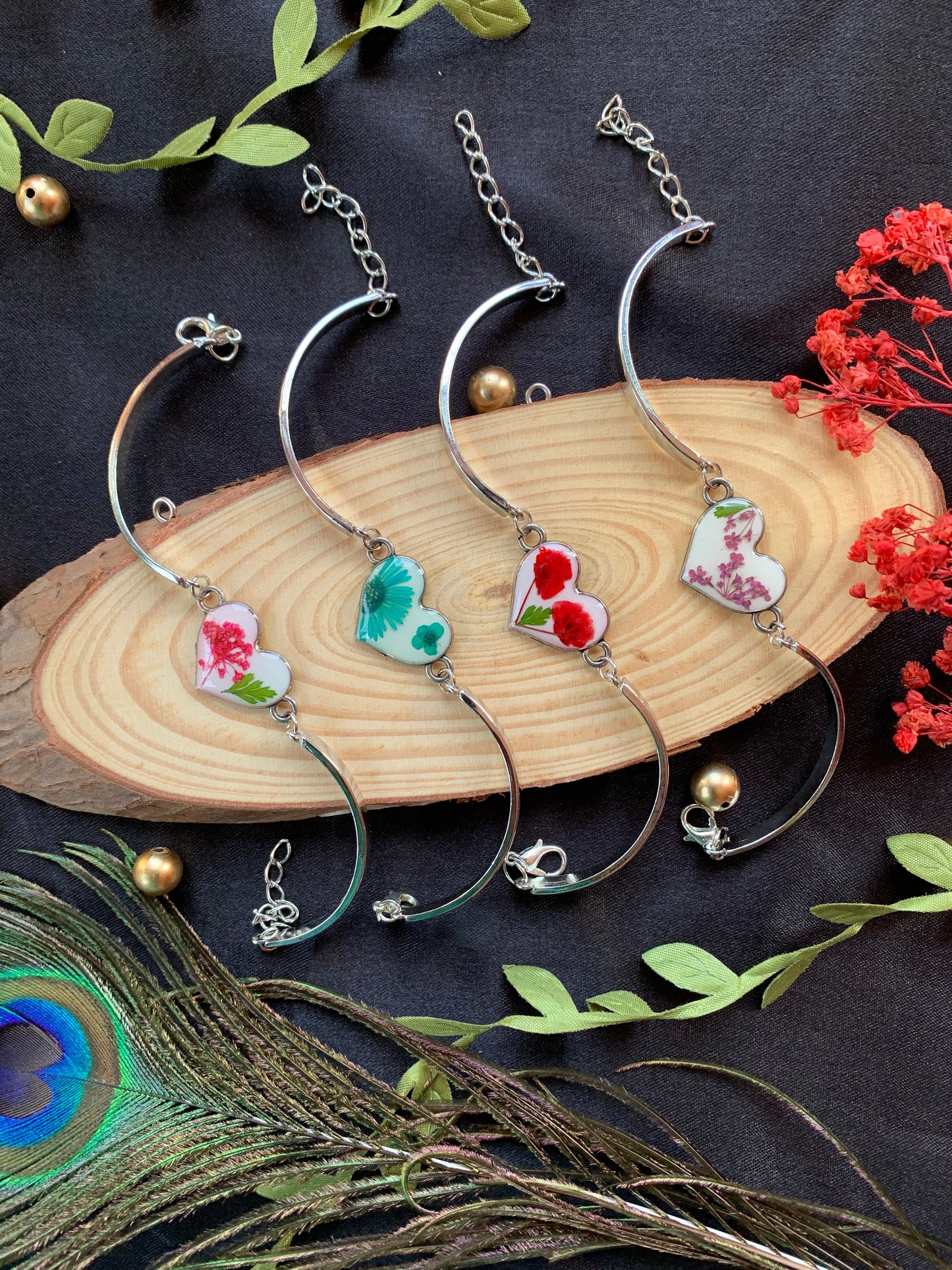 Heartfelt Floral Garden Bracelet