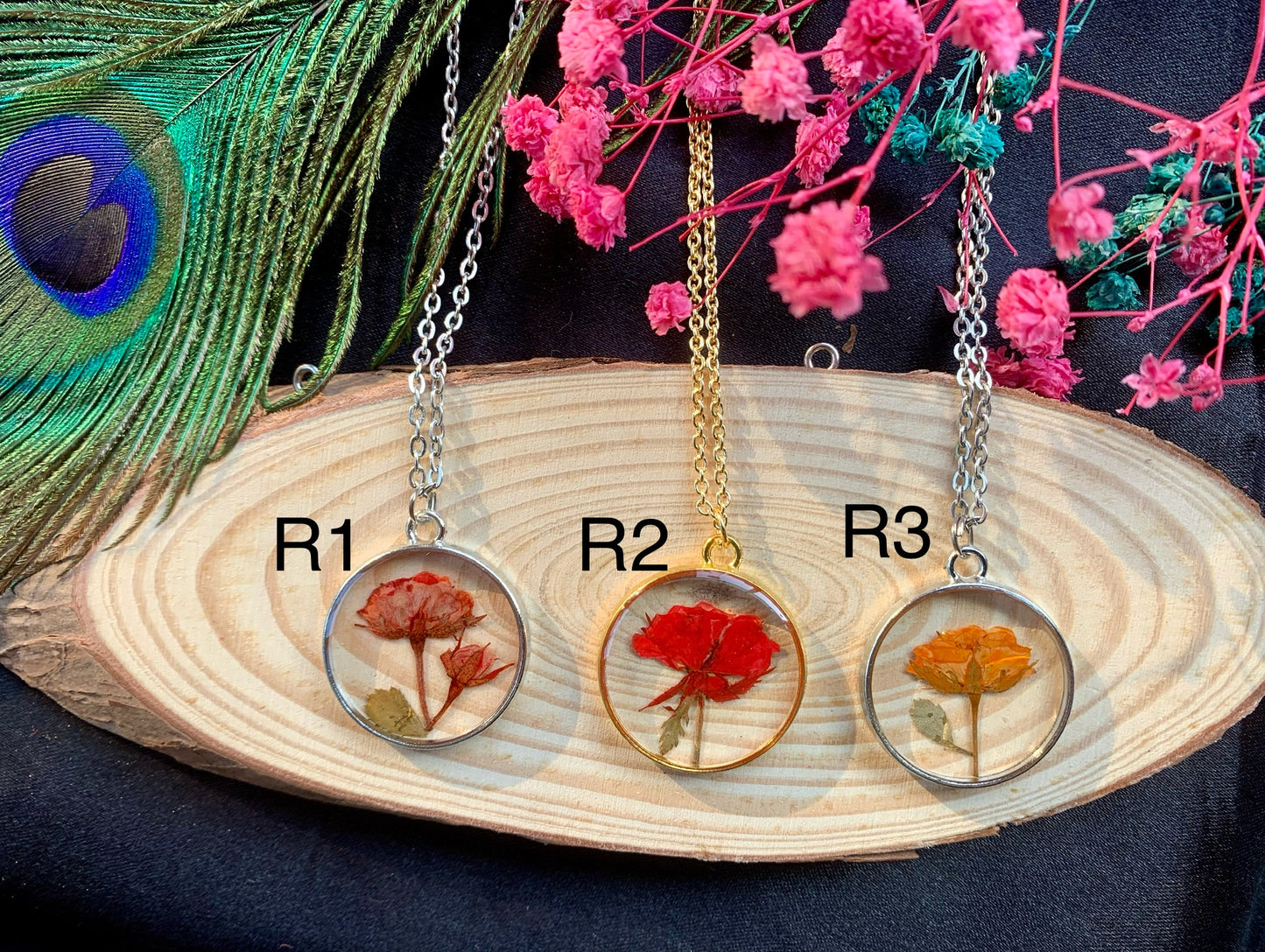 Eternal Rose Resin Pendant - Timeless Beauty in Every Petal