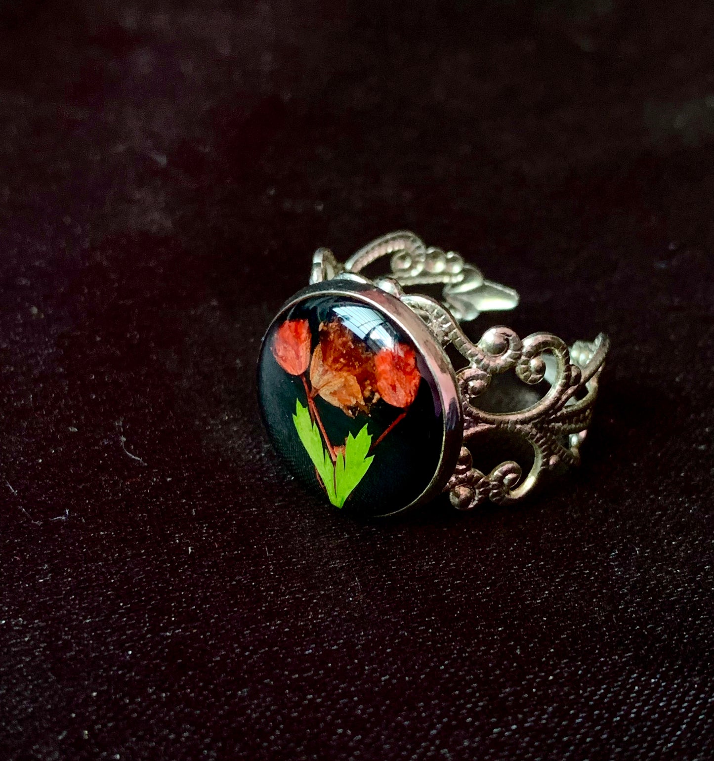 Whispering Blossoms Filigree Ring