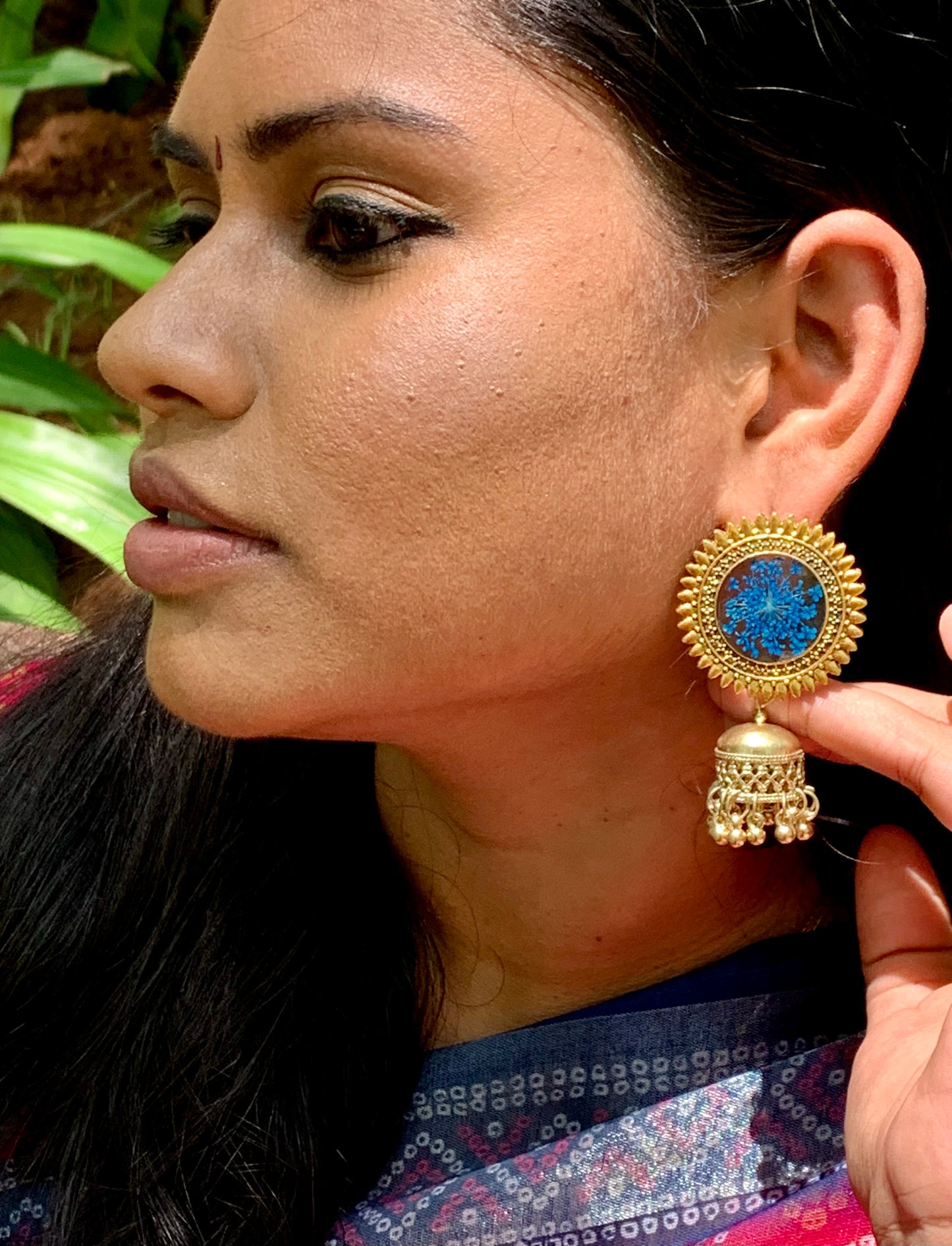 Aaravi Bloom Oxidized Jhumkhas