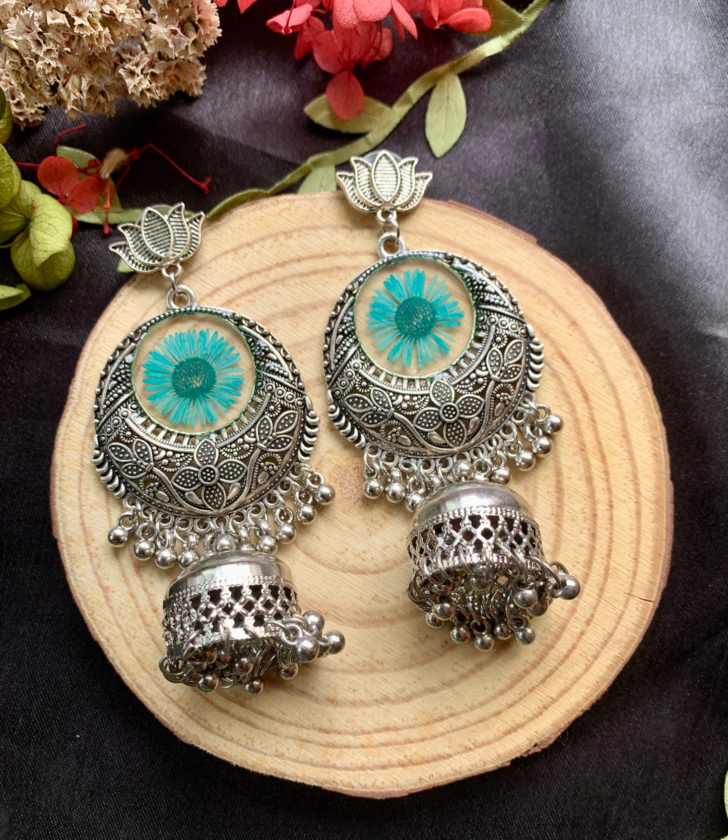 Amara Bloom Oxidized Jhumkhas