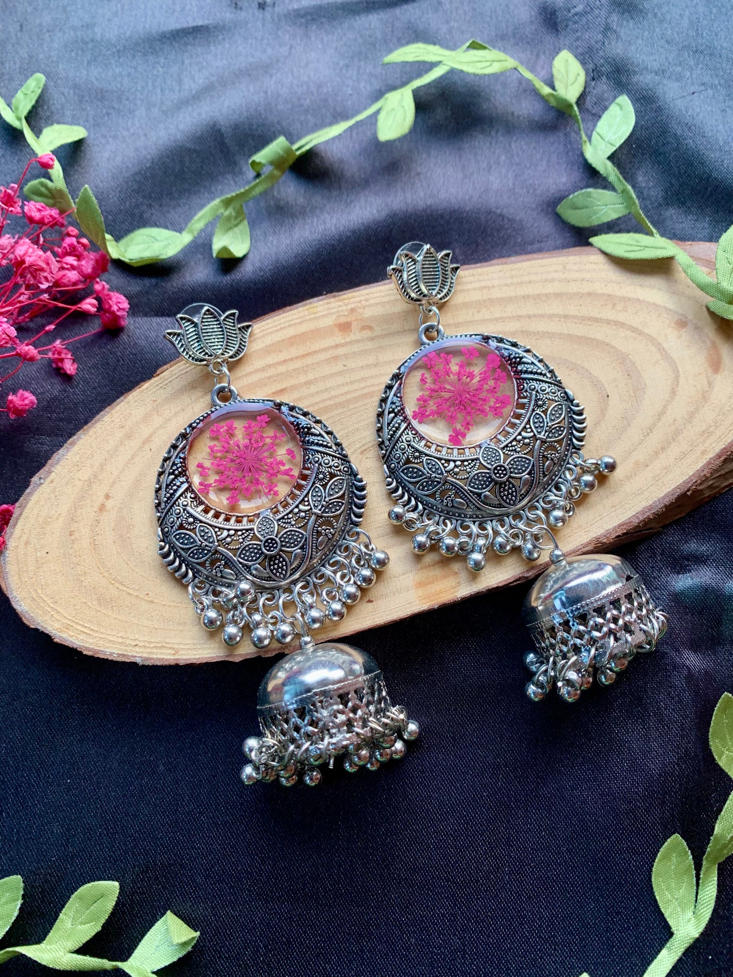 Amara Bloom Oxidized Jhumkhas